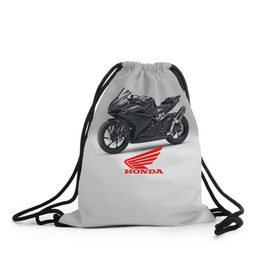 Рюкзак-мешок 3D с принтом Honda 3 в Кировске, 100% полиэстер | плотность ткани — 200 г/м2, размер — 35 х 45 см; лямки — толстые шнурки, застежка на шнуровке, без карманов и подкладки | honda | moto | мото | мотоцикл | мотоциклы | хонда