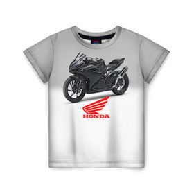 Детская футболка 3D с принтом Honda 3 в Кировске, 100% гипоаллергенный полиэфир | прямой крой, круглый вырез горловины, длина до линии бедер, чуть спущенное плечо, ткань немного тянется | Тематика изображения на принте: honda | moto | мото | мотоцикл | мотоциклы | хонда
