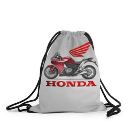 Рюкзак-мешок 3D с принтом Honda 2 в Кировске, 100% полиэстер | плотность ткани — 200 г/м2, размер — 35 х 45 см; лямки — толстые шнурки, застежка на шнуровке, без карманов и подкладки | honda | moto | мото | мотоцикл | мотоциклы | хонда