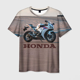 Мужская футболка 3D с принтом Honda 1 в Кировске, 100% полиэфир | прямой крой, круглый вырез горловины, длина до линии бедер | honda | moto | мото | мотоцикл | мотоциклы | хонда