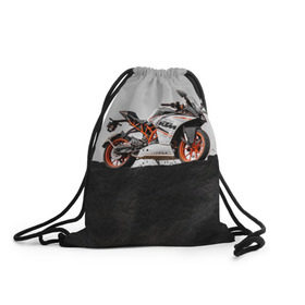 Рюкзак-мешок 3D с принтом KTM 5 в Кировске, 100% полиэстер | плотность ткани — 200 г/м2, размер — 35 х 45 см; лямки — толстые шнурки, застежка на шнуровке, без карманов и подкладки | ktm | moto | катээм | ктм | мото | мотоцикл | мотоциклы