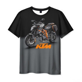 Мужская футболка 3D с принтом KTM 4 в Кировске, 100% полиэфир | прямой крой, круглый вырез горловины, длина до линии бедер | ktm | moto | катээм | ктм | мото | мотоцикл | мотоциклы