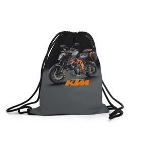 Рюкзак-мешок 3D с принтом KTM 4 в Кировске, 100% полиэстер | плотность ткани — 200 г/м2, размер — 35 х 45 см; лямки — толстые шнурки, застежка на шнуровке, без карманов и подкладки | ktm | moto | катээм | ктм | мото | мотоцикл | мотоциклы