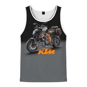 Мужская майка 3D с принтом KTM 4 в Кировске, 100% полиэстер | круглая горловина, приталенный силуэт, длина до линии бедра. Пройма и горловина окантованы тонкой бейкой | Тематика изображения на принте: ktm | moto | катээм | ктм | мото | мотоцикл | мотоциклы
