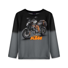 Детский лонгслив 3D с принтом KTM 4 в Кировске, 100% полиэстер | длинные рукава, круглый вырез горловины, полуприлегающий силуэт
 | ktm | moto | катээм | ктм | мото | мотоцикл | мотоциклы