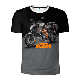Мужская футболка 3D спортивная с принтом KTM 4 в Кировске, 100% полиэстер с улучшенными характеристиками | приталенный силуэт, круглая горловина, широкие плечи, сужается к линии бедра | ktm | moto | катээм | ктм | мото | мотоцикл | мотоциклы