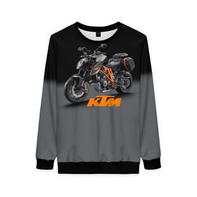 Женский свитшот 3D с принтом KTM 4 в Кировске, 100% полиэстер с мягким внутренним слоем | круглый вырез горловины, мягкая резинка на манжетах и поясе, свободная посадка по фигуре | ktm | moto | катээм | ктм | мото | мотоцикл | мотоциклы