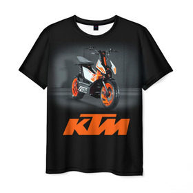 Мужская футболка 3D с принтом KTM 2 в Кировске, 100% полиэфир | прямой крой, круглый вырез горловины, длина до линии бедер | Тематика изображения на принте: ktm | moto | катээм | ктм | мото | мотоцикл | мотоциклы
