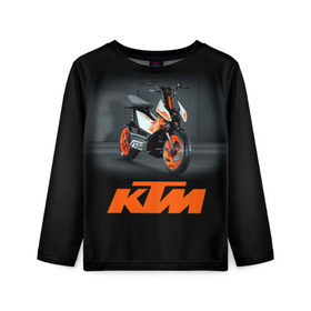 Детский лонгслив 3D с принтом KTM 2 в Кировске, 100% полиэстер | длинные рукава, круглый вырез горловины, полуприлегающий силуэт
 | ktm | moto | катээм | ктм | мото | мотоцикл | мотоциклы