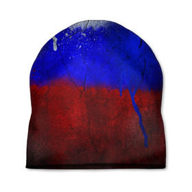 Шапка 3D с принтом Триколор (Краской на земле) в Кировске, 100% полиэстер | универсальный размер, печать по всей поверхности изделия | russia | белый | красный | российский флаг | россия | синий | триколор