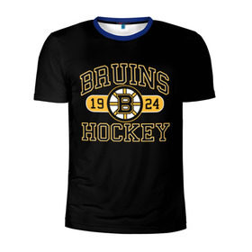 Мужская футболка 3D спортивная с принтом Boston Bruins в Кировске, 100% полиэстер с улучшенными характеристиками | приталенный силуэт, круглая горловина, широкие плечи, сужается к линии бедра | boston bruins | nxl | stanley cup | хоккей