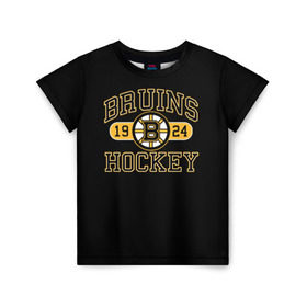 Детская футболка 3D с принтом Boston Bruins в Кировске, 100% гипоаллергенный полиэфир | прямой крой, круглый вырез горловины, длина до линии бедер, чуть спущенное плечо, ткань немного тянется | boston bruins | nxl | stanley cup | хоккей