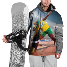 Накидка на куртку 3D с принтом Болт в Кировске, 100% полиэстер |  | Тематика изображения на принте: bolt | атлетика | бег | олимпиада | усэйн