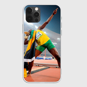 Чехол для iPhone 12 Pro Max с принтом Болт в Кировске, Силикон |  | Тематика изображения на принте: bolt | атлетика | бег | олимпиада | усэйн