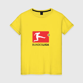 Женская футболка хлопок с принтом Бундеслига в Кировске, 100% хлопок | прямой крой, круглый вырез горловины, длина до линии бедер, слегка спущенное плечо | bundesliga | бавария | боруссия | германия | футбол