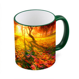 Кружка 3D с принтом Осень в Кировске, керамика | ёмкость 330 мл | autumn | bright | colors | forest | trees | деревья | краски | лес | лучи | осень | солнце | цвета | яркие