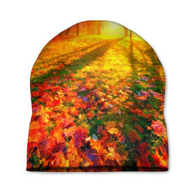 Шапка 3D с принтом Осень в Кировске, 100% полиэстер | универсальный размер, печать по всей поверхности изделия | autumn | bright | colors | forest | trees | деревья | краски | лес | лучи | осень | солнце | цвета | яркие