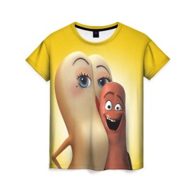 Женская футболка 3D с принтом Полный расколбас в Кировске, 100% полиэфир ( синтетическое хлопкоподобное полотно) | прямой крой, круглый вырез горловины, длина до линии бедер | sausage party