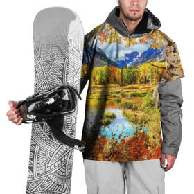 Накидка на куртку 3D с принтом Горное озеро в Кировске, 100% полиэстер |  | autumn | bright | clouds | colors | forest | mountains | river | trees | горы | деревья | краски | лес | облака | осень | река | цвета | яркие
