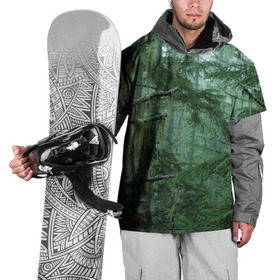 Накидка на куртку 3D с принтом Дремучий лес в Кировске, 100% полиэстер |  | camouflage | dense | fog | forest | spruce | tree | дремучий | ёлка | ельник | камуфляж | лес | маскировка | туман