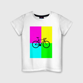 Детская футболка хлопок с принтом Велосипед фикс в Кировске, 100% хлопок | круглый вырез горловины, полуприлегающий силуэт, длина до линии бедер | fix | вело | велосипед | прикол | фикс