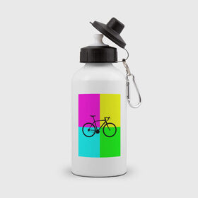 Бутылка спортивная с принтом Велосипед фикс в Кировске, металл | емкость — 500 мл, в комплекте две пластиковые крышки и карабин для крепления | Тематика изображения на принте: fix | вело | велосипед | прикол | фикс
