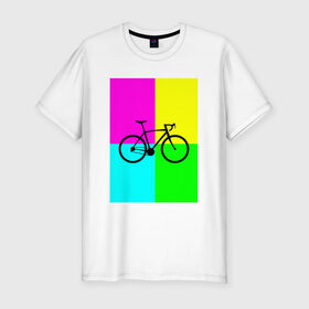 Мужская футболка премиум с принтом Велосипед фикс в Кировске, 92% хлопок, 8% лайкра | приталенный силуэт, круглый вырез ворота, длина до линии бедра, короткий рукав | fix | вело | велосипед | прикол | фикс