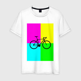 Мужская футболка хлопок с принтом Велосипед фикс в Кировске, 100% хлопок | прямой крой, круглый вырез горловины, длина до линии бедер, слегка спущенное плечо. | fix | вело | велосипед | прикол | фикс