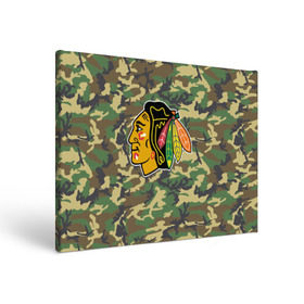 Холст прямоугольный с принтом Blackhawks Camouflage в Кировске, 100% ПВХ |  | camouflage | chicago blackhawks | hockey | nhl | нхл | хоккей