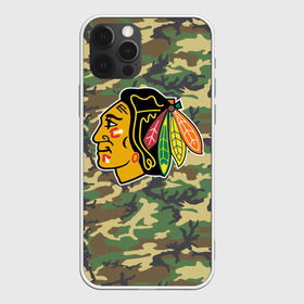 Чехол для iPhone 12 Pro Max с принтом Blackhawks Camouflage в Кировске, Силикон |  | Тематика изображения на принте: camouflage | chicago blackhawks | hockey | nhl | нхл | хоккей