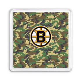 Магнит 55*55 с принтом Bruins Camouflage в Кировске, Пластик | Размер: 65*65 мм; Размер печати: 55*55 мм | boston bruins | camouflage | hockey | nhl | нхл | хоккей