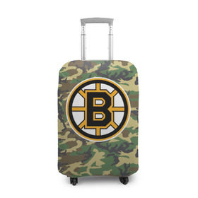 Чехол для чемодана 3D с принтом Bruins Camouflage в Кировске, 86% полиэфир, 14% спандекс | двустороннее нанесение принта, прорези для ручек и колес | boston bruins | camouflage | hockey | nhl | нхл | хоккей
