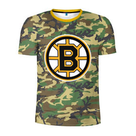 Мужская футболка 3D спортивная с принтом Bruins Camouflage в Кировске, 100% полиэстер с улучшенными характеристиками | приталенный силуэт, круглая горловина, широкие плечи, сужается к линии бедра | boston bruins | camouflage | hockey | nhl | нхл | хоккей