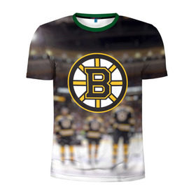 Мужская футболка 3D спортивная с принтом Boston Bruins в Кировске, 100% полиэстер с улучшенными характеристиками | приталенный силуэт, круглая горловина, широкие плечи, сужается к линии бедра | бостон | брюинз
