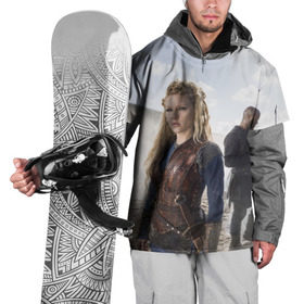 Накидка на куртку 3D с принтом Лагерта и Рагнар Лотброки в Кировске, 100% полиэстер |  | vikings | викинги | лагерта | лотброк | рагнар