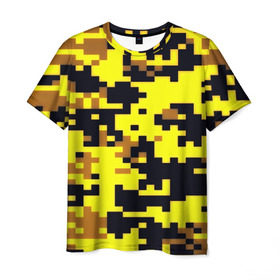 Мужская футболка 3D с принтом Пиксели в Кировске, 100% полиэфир | прямой крой, круглый вырез горловины, длина до линии бедер | военная тематика | камуфляж | милитари