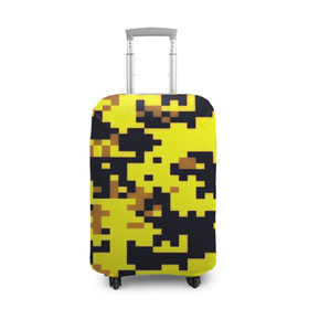 Чехол для чемодана 3D с принтом Пиксели в Кировске, 86% полиэфир, 14% спандекс | двустороннее нанесение принта, прорези для ручек и колес | военная тематика | камуфляж | милитари