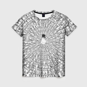 Женская футболка 3D с принтом Хатифнатты в Кировске, 100% полиэфир ( синтетическое хлопкоподобное полотно) | прямой крой, круглый вырез горловины, длина до линии бедер | moomins | мумми тролль | папа