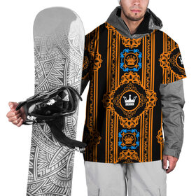 Накидка на куртку 3D с принтом Королевский узор в Кировске, 100% полиэстер |  | корона | орнамент | цвтеной
