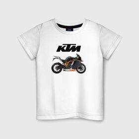 Детская футболка хлопок с принтом KTM 6 в Кировске, 100% хлопок | круглый вырез горловины, полуприлегающий силуэт, длина до линии бедер | Тематика изображения на принте: ktm | moto | катээм | ктм | мото | мотоцикл | мотоциклы