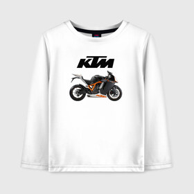 Детский лонгслив хлопок с принтом KTM 6 в Кировске, 100% хлопок | круглый вырез горловины, полуприлегающий силуэт, длина до линии бедер | ktm | moto | катээм | ктм | мото | мотоцикл | мотоциклы