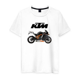 Мужская футболка хлопок с принтом KTM 6 в Кировске, 100% хлопок | прямой крой, круглый вырез горловины, длина до линии бедер, слегка спущенное плечо. | ktm | moto | катээм | ктм | мото | мотоцикл | мотоциклы