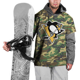 Накидка на куртку 3D с принтом Penguins Camouflage в Кировске, 100% полиэстер |  | camouflage | hockey | nhl | pittsburgh penguins | нхл | хоккей