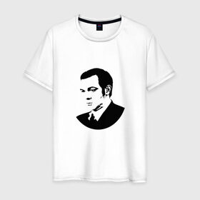 Мужская футболка хлопок с принтом Муслим Магомаев в Кировске, 100% хлопок | прямой крой, круглый вырез горловины, длина до линии бедер, слегка спущенное плечо. | 