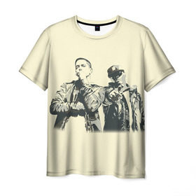 Мужская футболка 3D с принтом Эминем и 50 центов в Кировске, 100% полиэфир | прямой крой, круглый вырез горловины, длина до линии бедер | 50 cent | 50 центов | eminem | rap | музыка | рэп | эминем