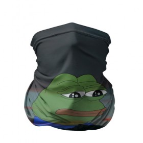 Бандана-труба 3D с принтом Sad frog в Кировске, 100% полиэстер, ткань с особыми свойствами — Activecool | плотность 150‒180 г/м2; хорошо тянется, но сохраняет форму | pepe | пепе