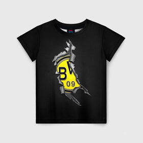 Детская футболка 3D с принтом BVB в Кировске, 100% гипоаллергенный полиэфир | прямой крой, круглый вырез горловины, длина до линии бедер, чуть спущенное плечо, ткань немного тянется | Тематика изображения на принте: боруссия | дортмунд