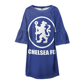 Детское платье 3D с принтом Chelsea FC в Кировске, 100% полиэстер | прямой силуэт, чуть расширенный к низу. Круглая горловина, на рукавах — воланы | chelsea | англия | премьер лига | фанат | футбол | футболист | челси