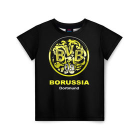 Детская футболка 3D с принтом Borussia Dortmund в Кировске, 100% гипоаллергенный полиэфир | прямой крой, круглый вырез горловины, длина до линии бедер, чуть спущенное плечо, ткань немного тянется | Тематика изображения на принте: боруссия | дортмунд