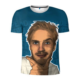Мужская футболка 3D спортивная с принтом Pew die pie в Кировске, 100% полиэстер с улучшенными характеристиками | приталенный силуэт, круглая горловина, широкие плечи, сужается к линии бедра | pewdiepie